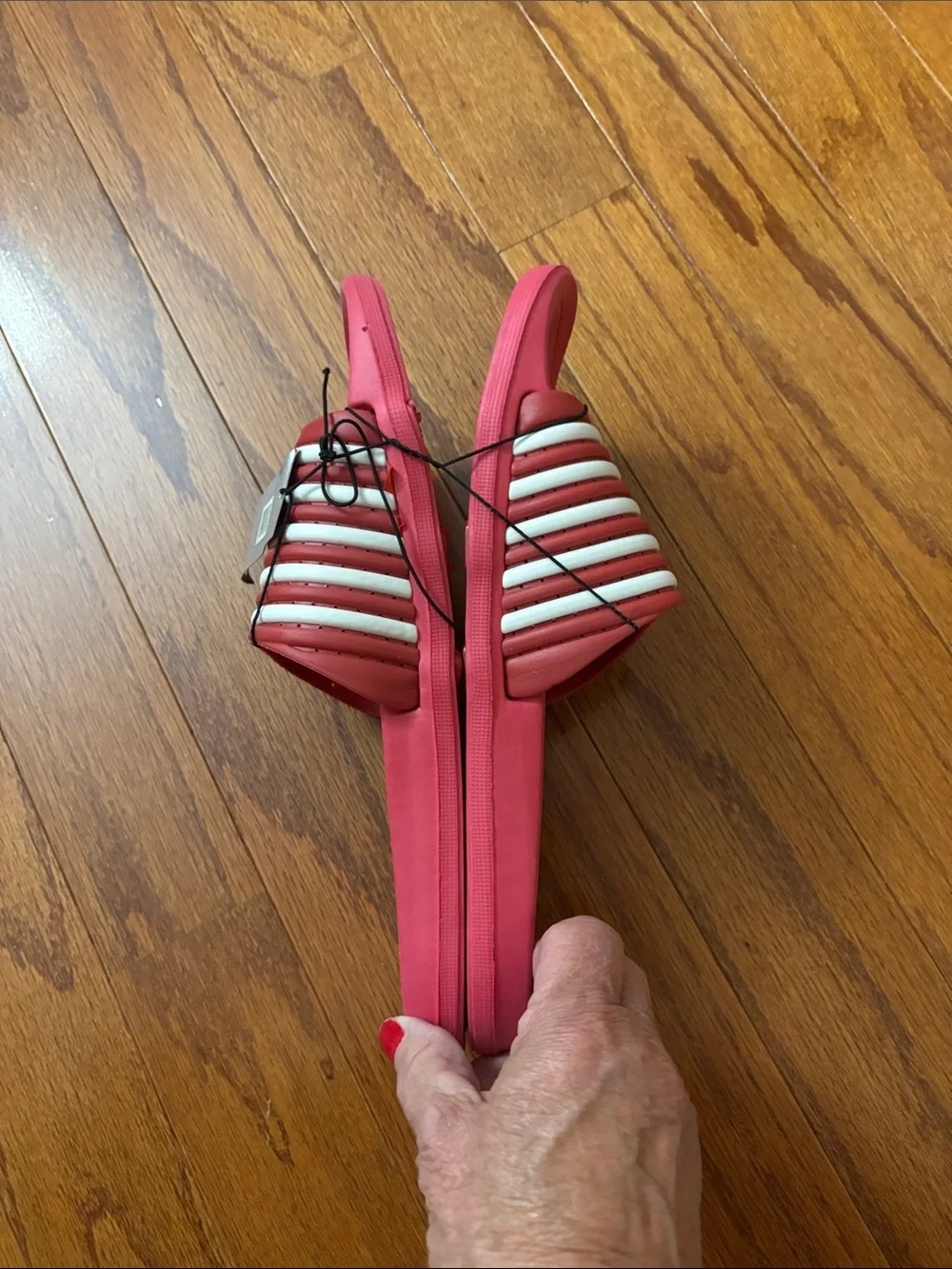 Bright Red Slip-On Slides with Textured Sole (various sizes)
